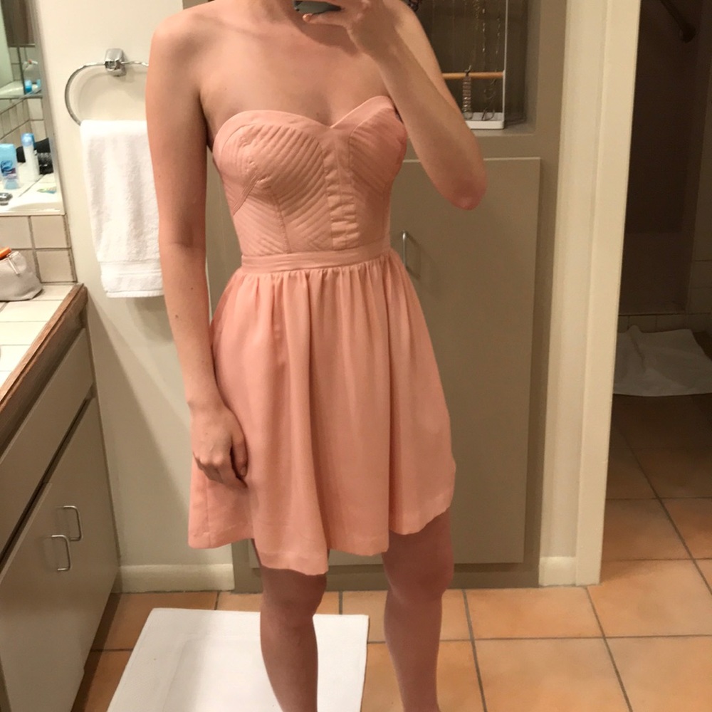 Pink strapless dress
